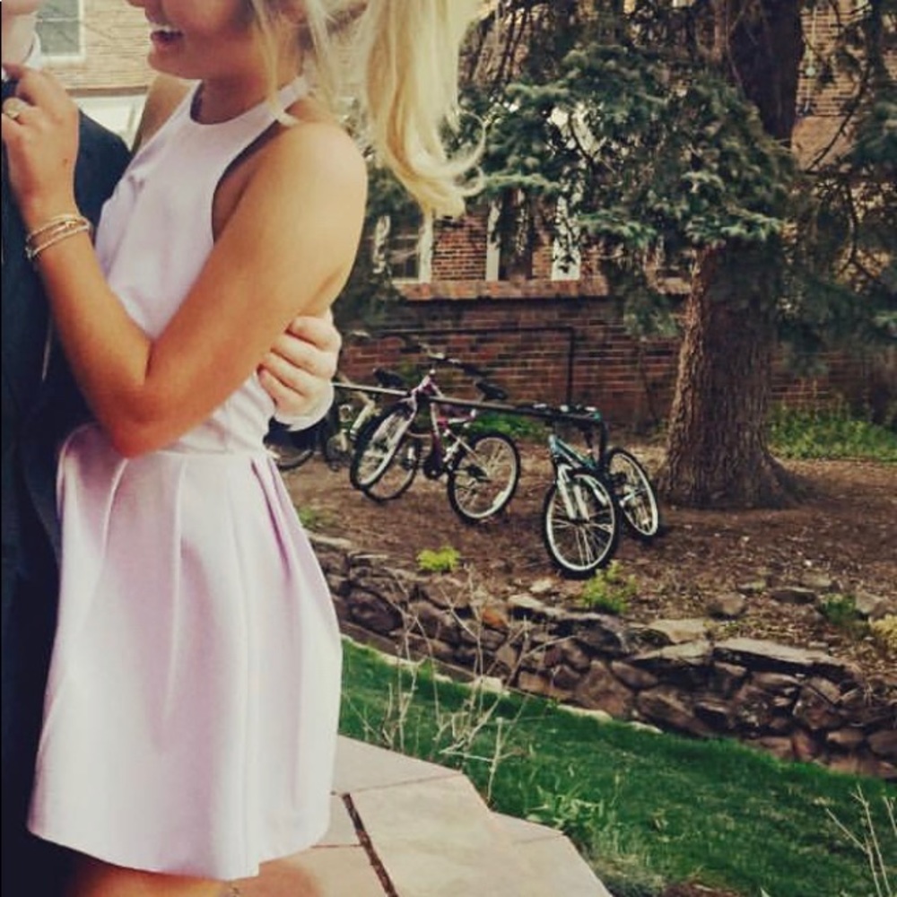 Keepsake light purple backless dress